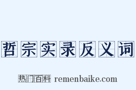 哲宗实录反义词是什么意思的图片